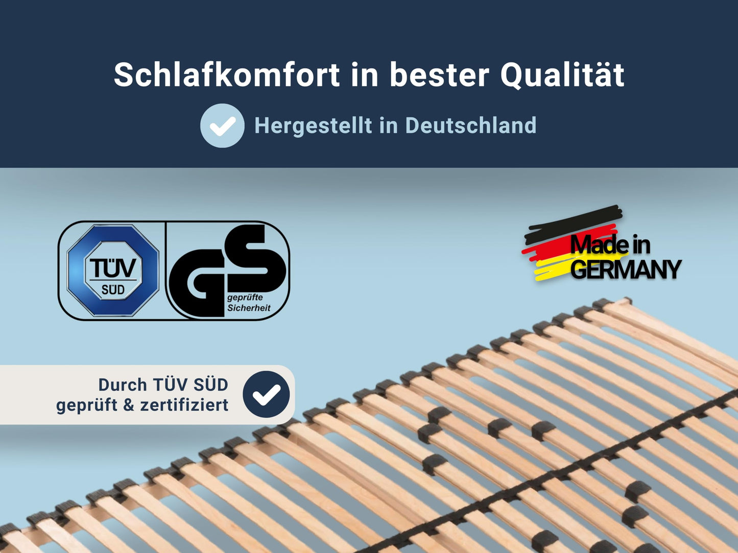Lattenrost 90x200 cm – verstellbar, 28 Leisten
